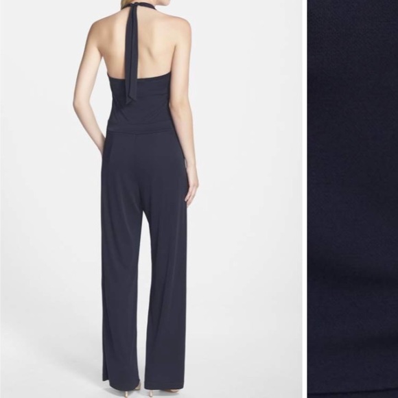 navy halterneck jumpsuit